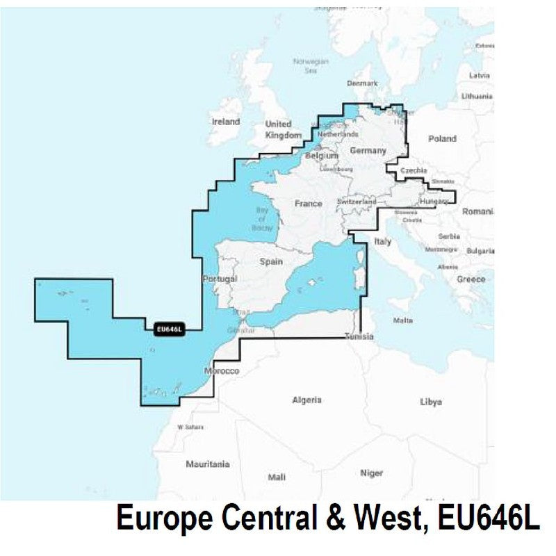 Navionics Plus Pre-Loaded Large Chart Europe Central and West EU646L