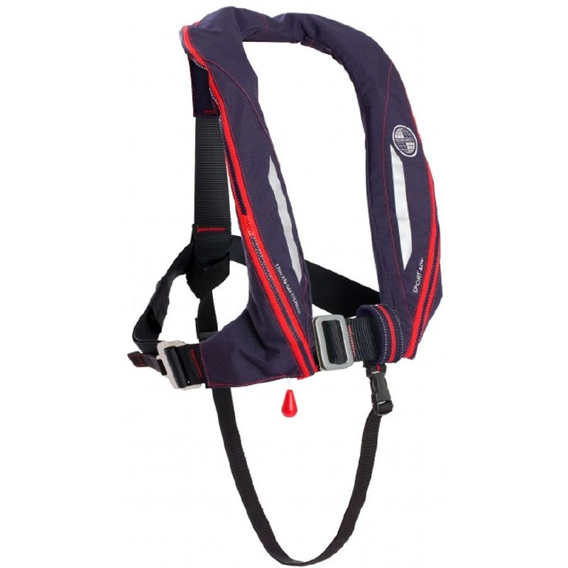 Ocean Safety Sport ADV Lifejacket with Hood and Light Navy Auto and Harness