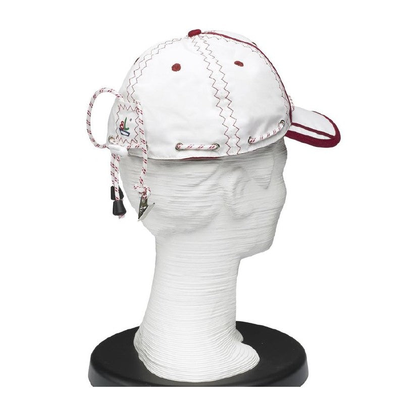 Meridian Zero Sea Cap Sailcloth Cap with Retainer Clip - Red Detail