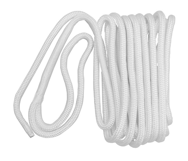 Meridian Zero Mooring Line 12mm x 15m White Polyester Braided and Spliced