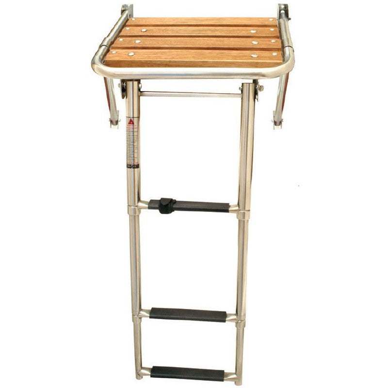 Lalizas Stainless Steel Teak Platform with Telescopic Ladder 450X390mm