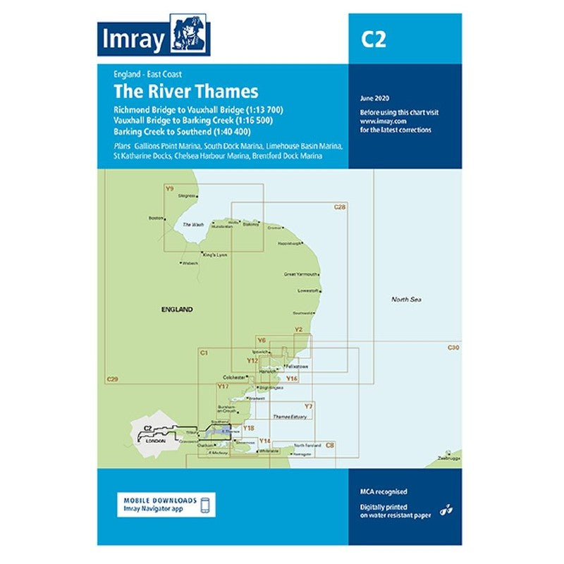 Imray C Chart - C2 The River Thames Teddington to Southend