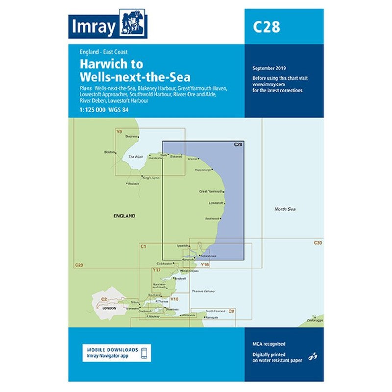 Imray C Chart - C28 The East Coast