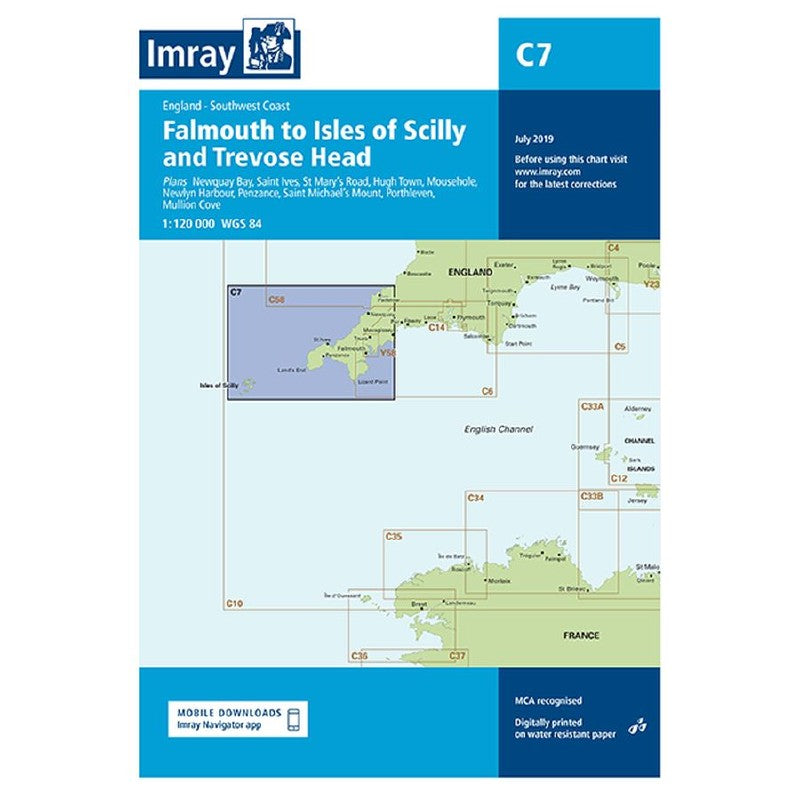 Imray C Chart - C7 Falmouth to Scilly