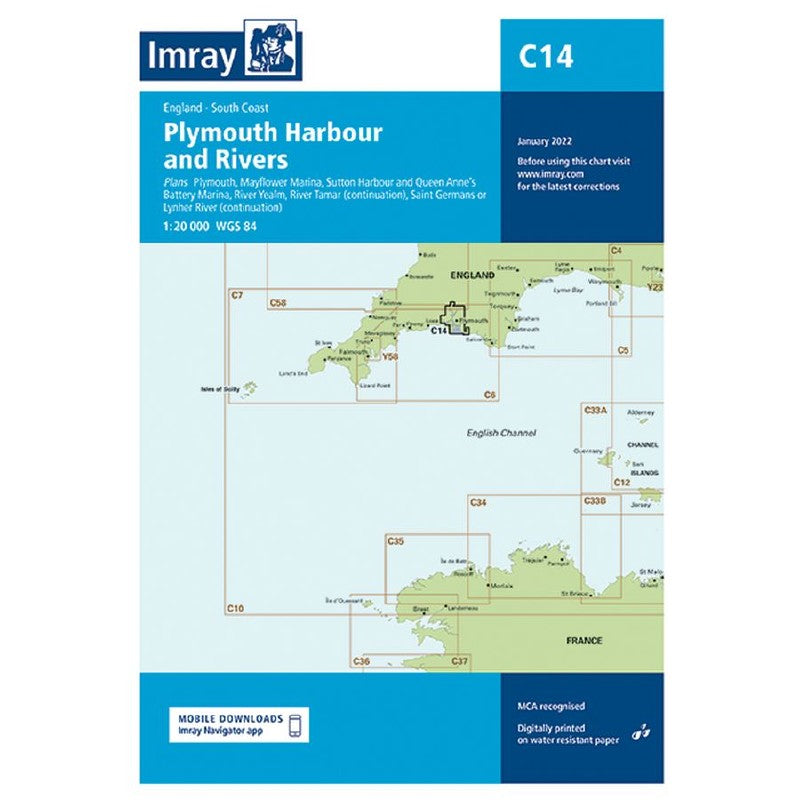 Imray C Chart - C14 Plymouth Harbours and Rivers