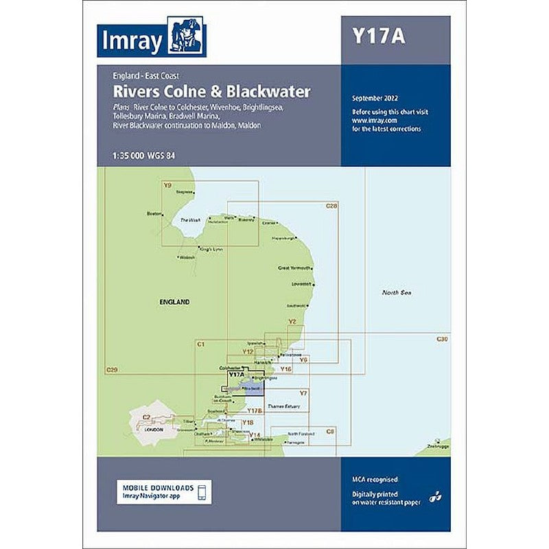 Imray Chart Y17A Colne to Blackwater and Crouch