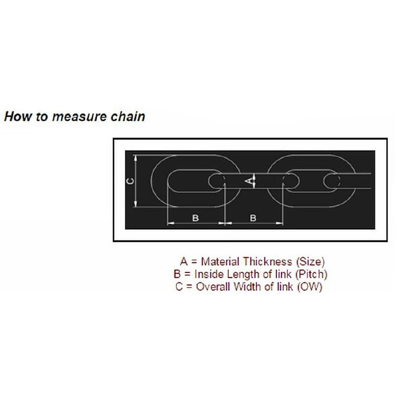 SeaMark Short Link Calibrated Galvanised Anchor Chain 8 x 24 DIN 766 G40 - 30M Length