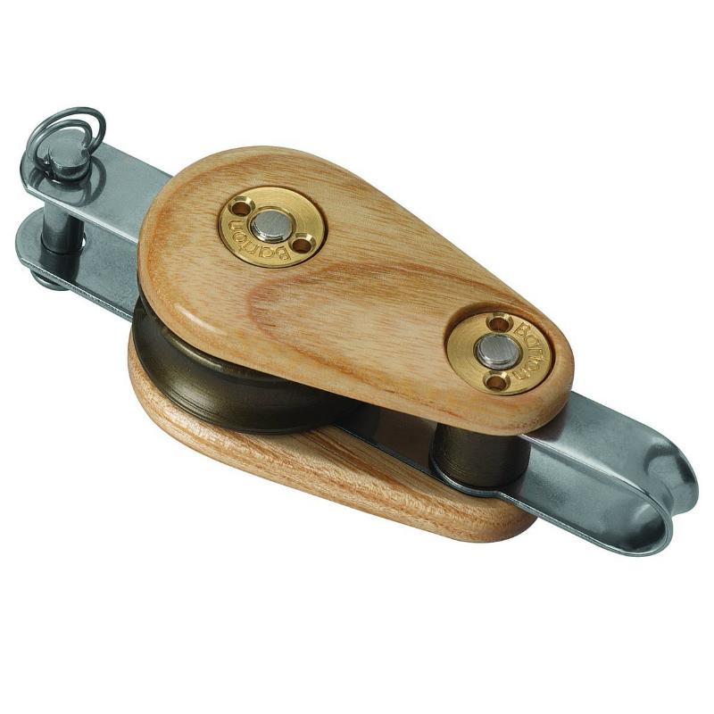 Barton Classic Wooden Block Single Fixed Eye Becket 30mm