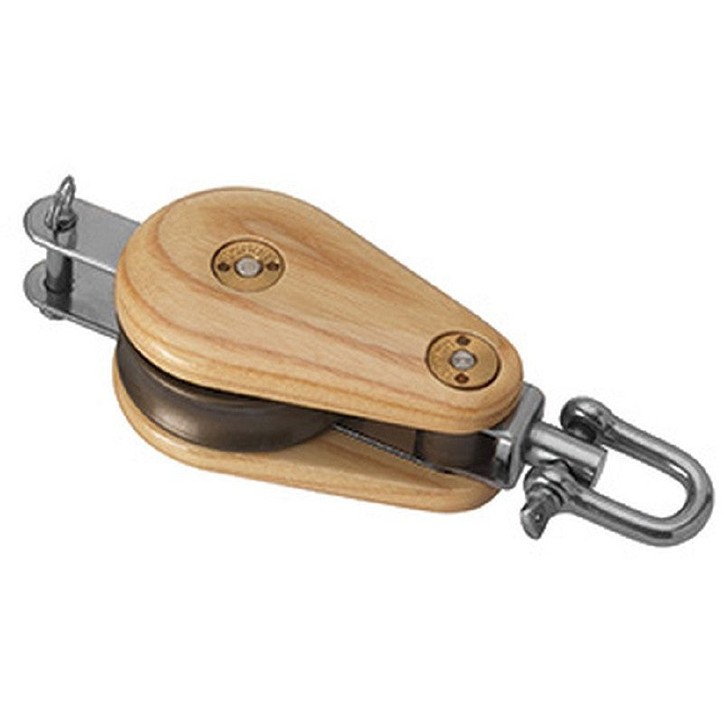 Barton Classic Wooden Block Single Swivel Becket 30mm