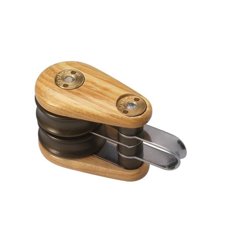 Barton Classic Wooden Block Double Fixed Eye 30mm