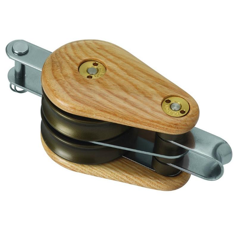 Barton Classic Wooden Block Double Fixed Eye Becket 30mm