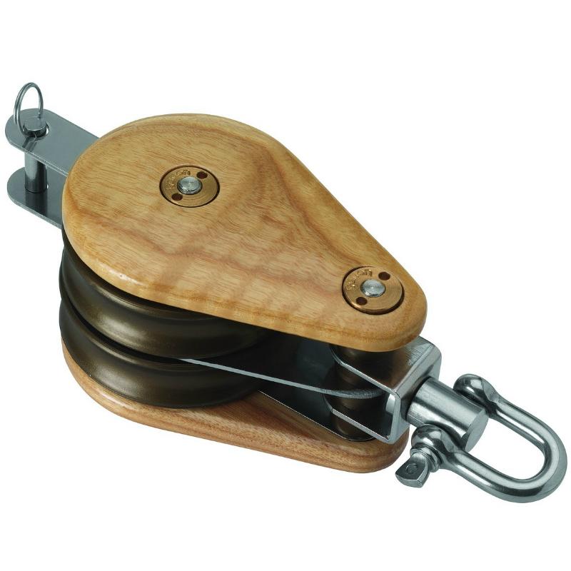 Barton Classic Wooden Block Double Swivel Becket 30mm