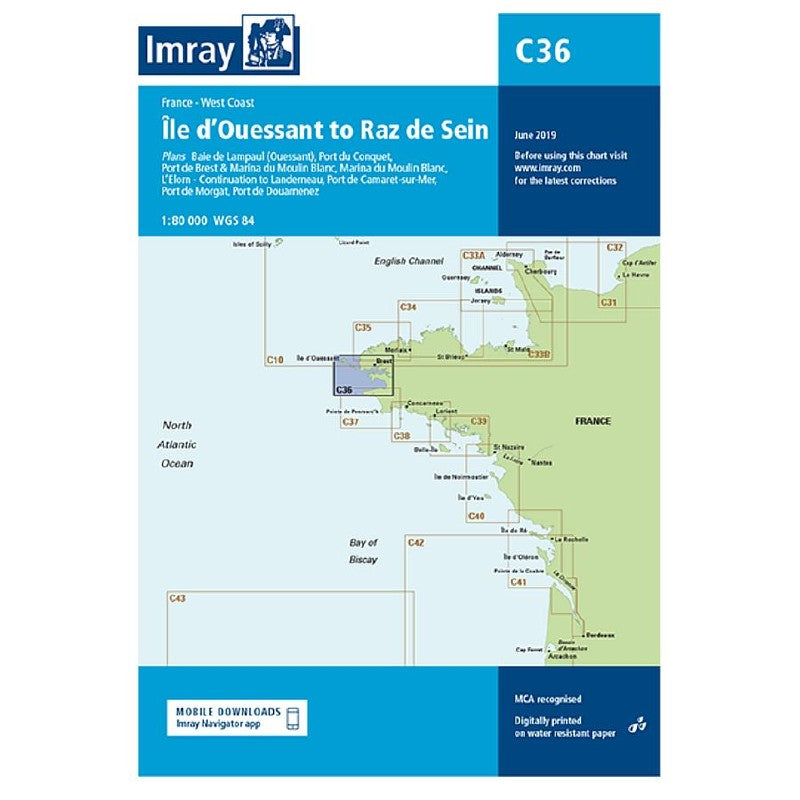 Imray C Chart - C36 Île d Ouessant to Raz de Seine