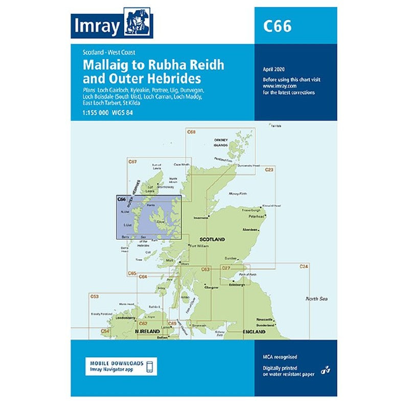 Imray C Chart - C66 Mallaig to Rudha Reidh and Outer Hebrides