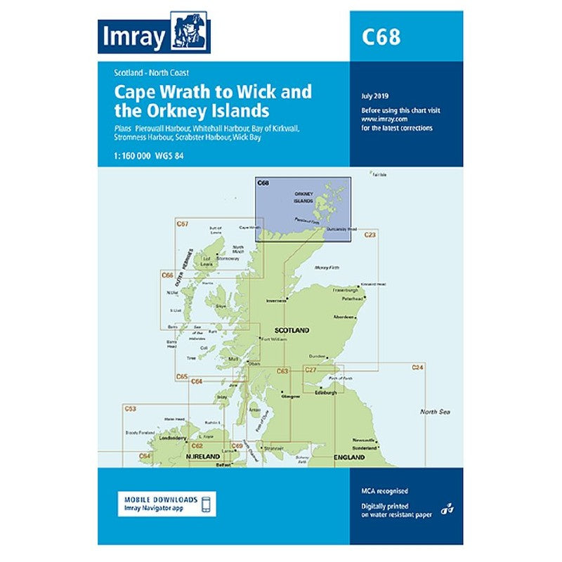 Imray C Chart - C68 Cape Wrath to Wick and the Orkney Islands