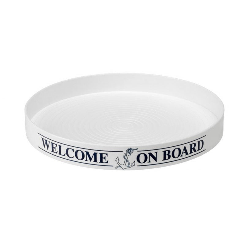 Welcome on Board Tray Non-Slip Round 32 cm