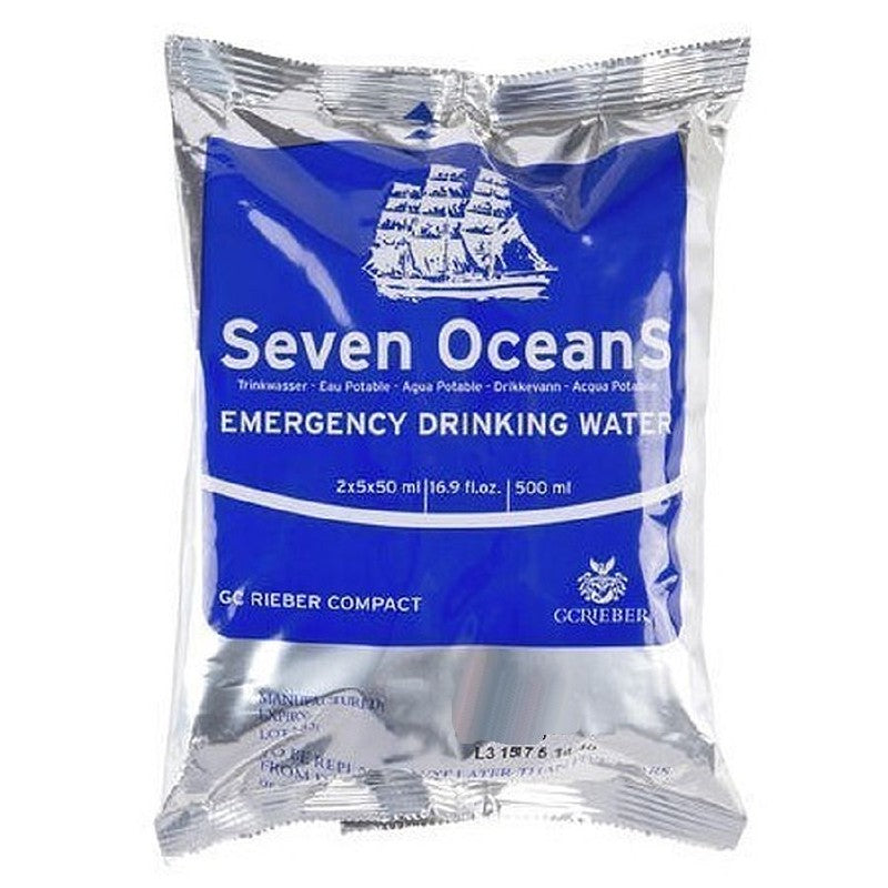 Ocean Safety Seven Oceans SOS Emergency Drinking Water Ration 500ml MED ApproveD