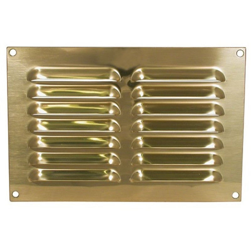 Aquafax Hooded Louvre Vent Brass 230 x 150mm