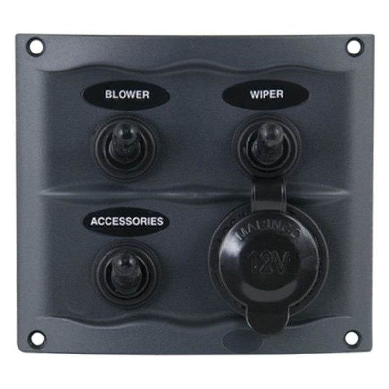 BEP Marine Compact Marine Waterproof Panel 3 Switch Black