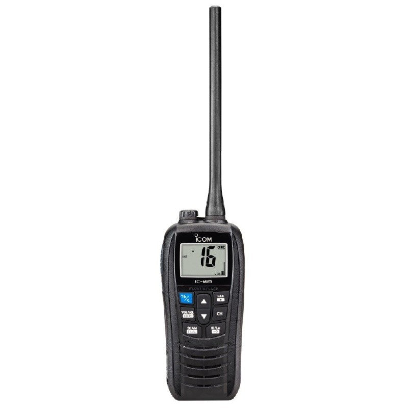 Icom M25 EURO Buoyant Waterproof Handheld VHF Radio Black ATIS Ready