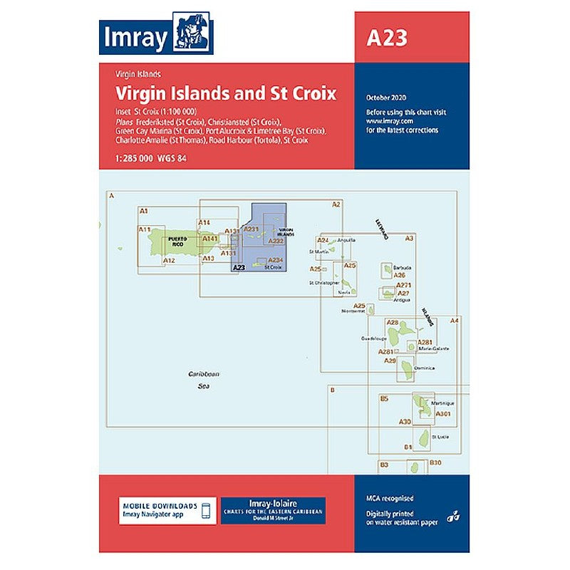 Imray-Iolaire Chart A23 Virgins and St. Croix