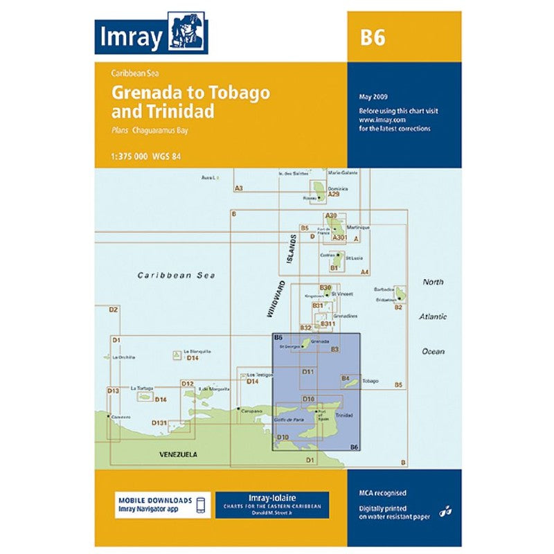 Imray-Iolaire Chart B6 Grenada to Tobago and Trinidad Passage Chart