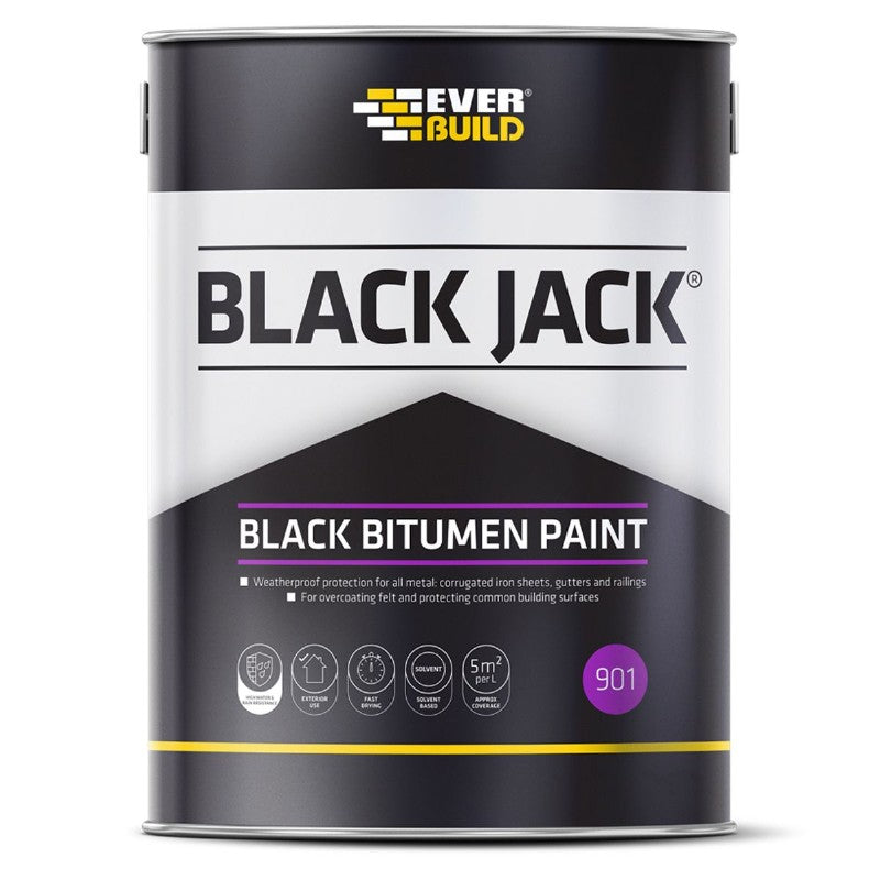 Sika Everbuild Marine and Industrial Black Bituminous Paint 5L