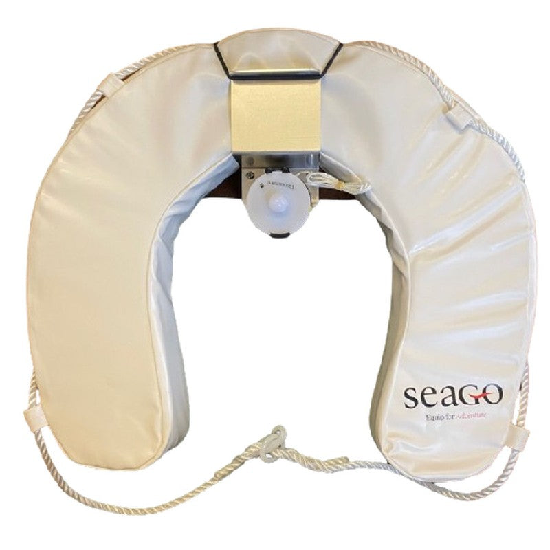 Seago Horseshoe Lifebuoy Set with LED Light and Bracket White