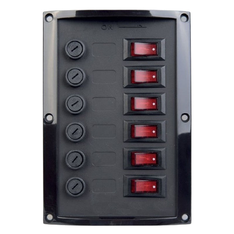 Talamex Switch Panel 6-Fuses Black - Vertical