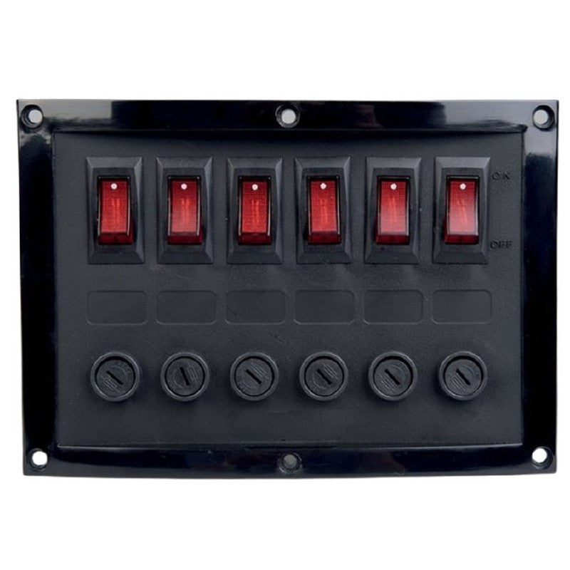 Talamex Switch Panel 6-Fuses Black - Horizontal