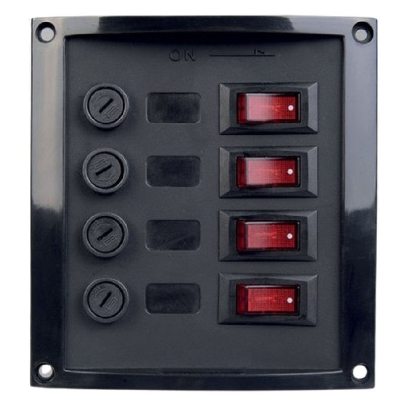 Talamex Switch Panel 4-Fuses Black - Vertical