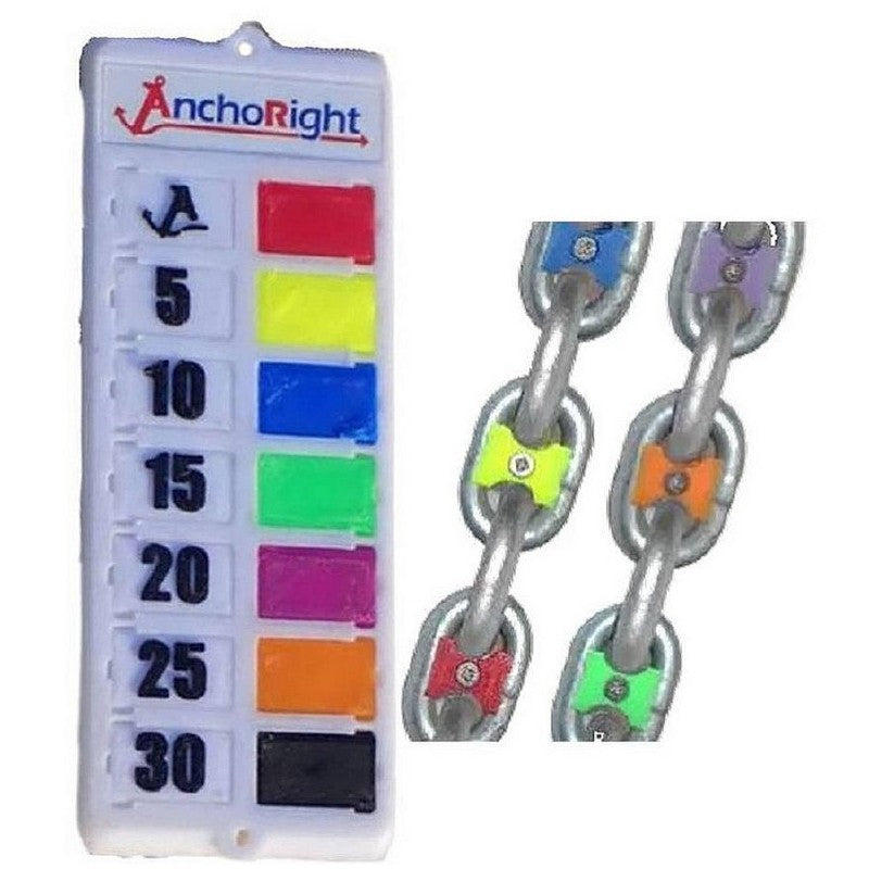 Anchoright Chain Marking Set 6mm Chain - 4 Colours and Guide Plate