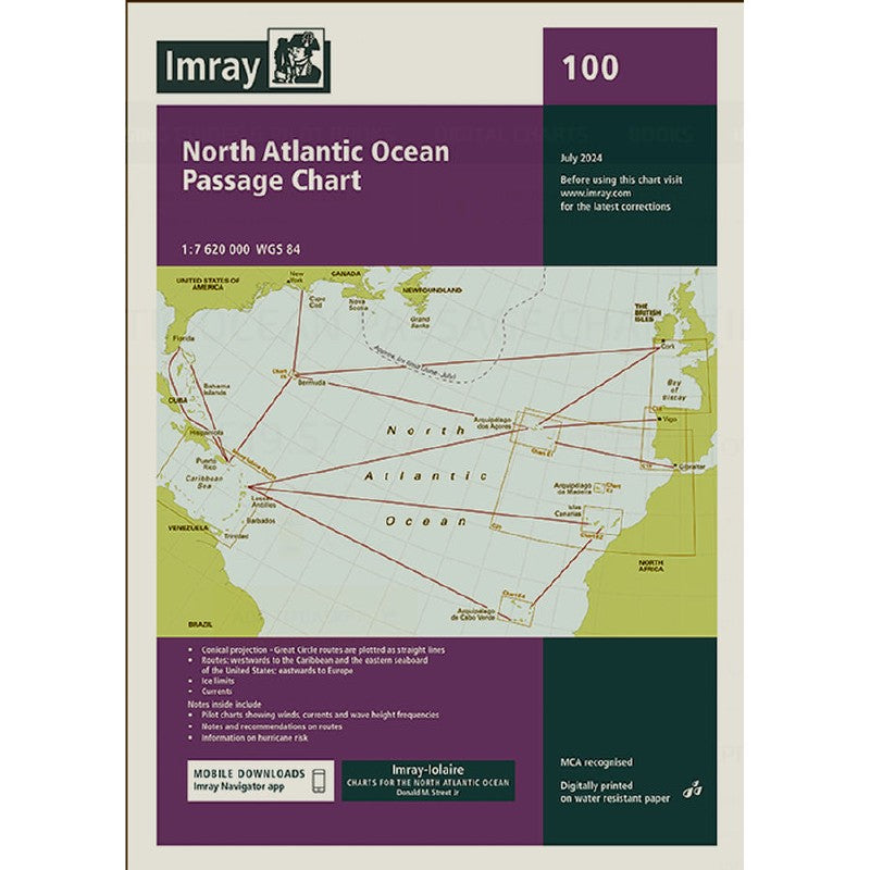 Imray 100 North Atlantic Ocean Passage Chart