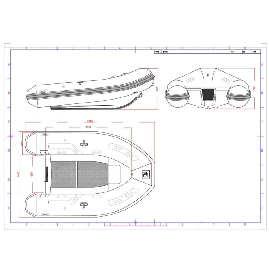 Waveline Double Skinned Aluminium Hull RIB 2.7m