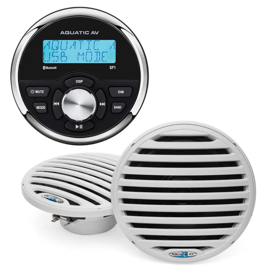 Aquatic AV GP1 Bundle - GP1 Stereo & Economy Speakers White
