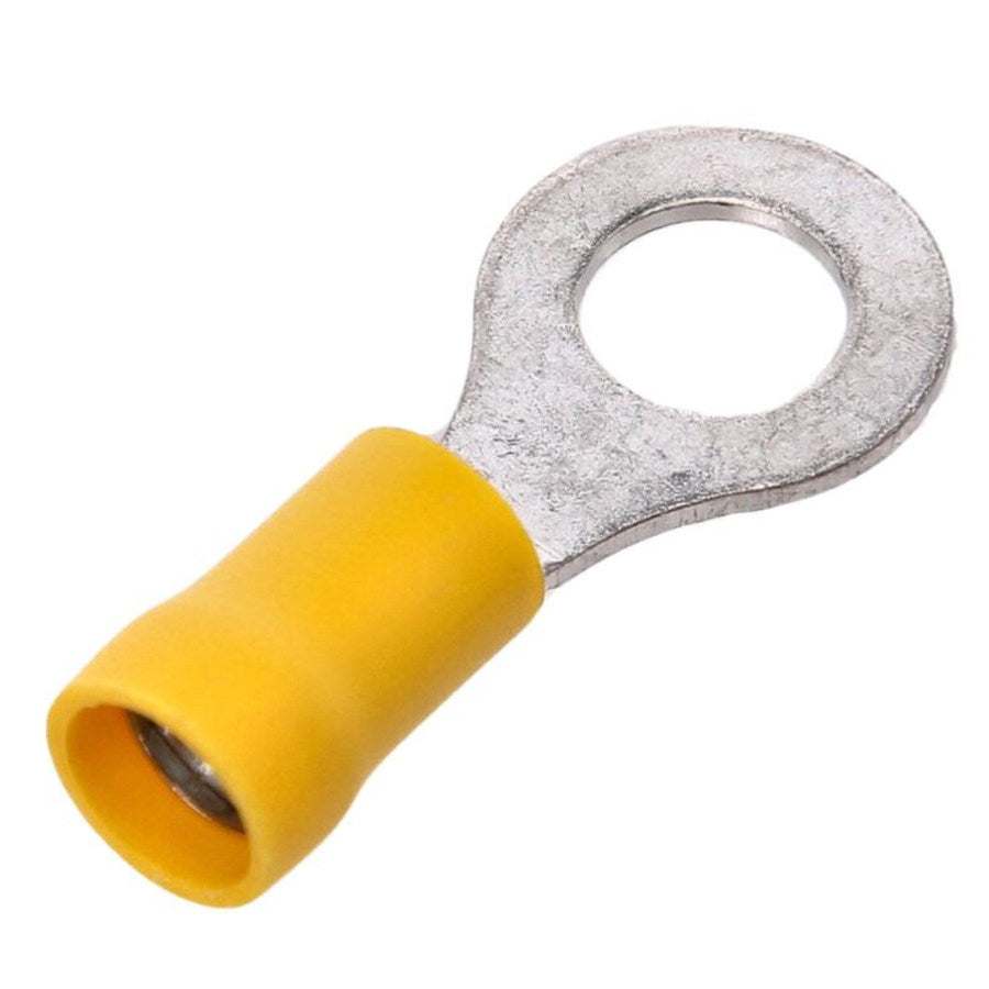 Crosseven Ring Terminals 8mm Stud Yellow 4-6mm Wire Pack.10