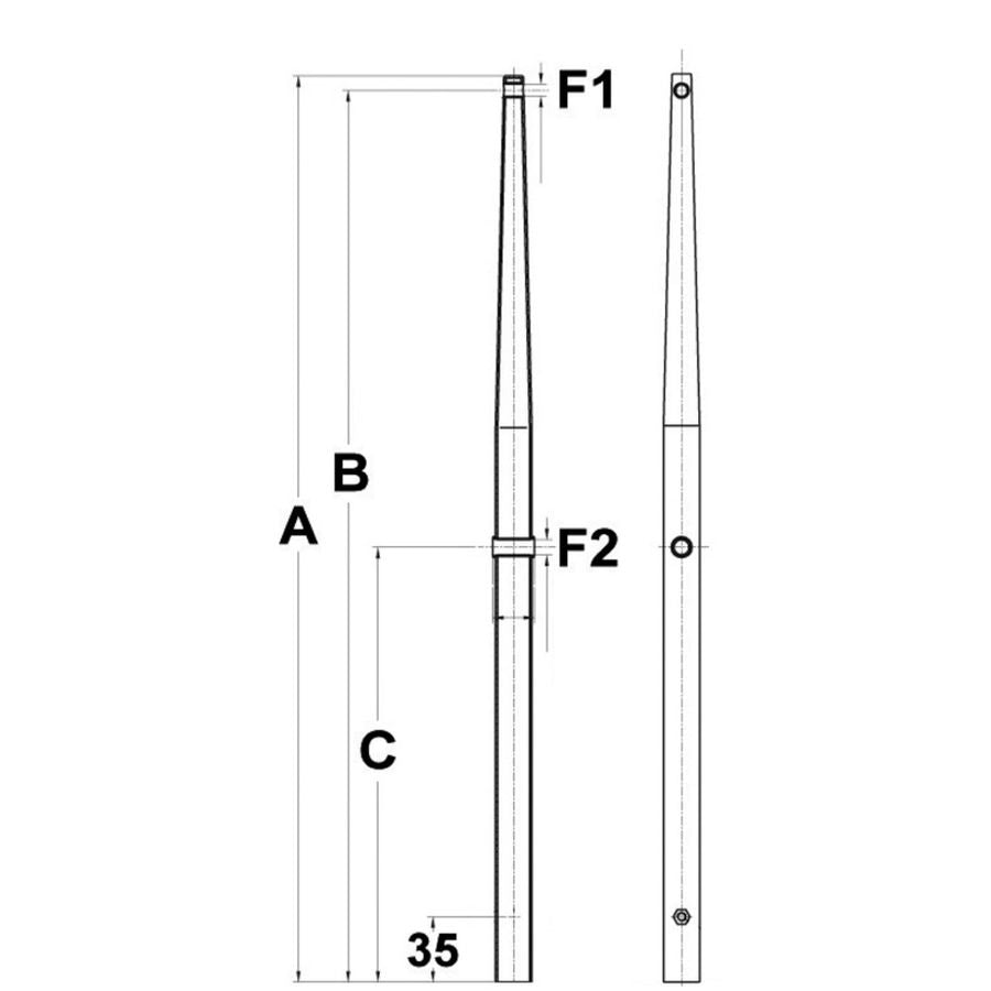 Talamex Stainless Steel Stanchion 625mm 25mm Dia