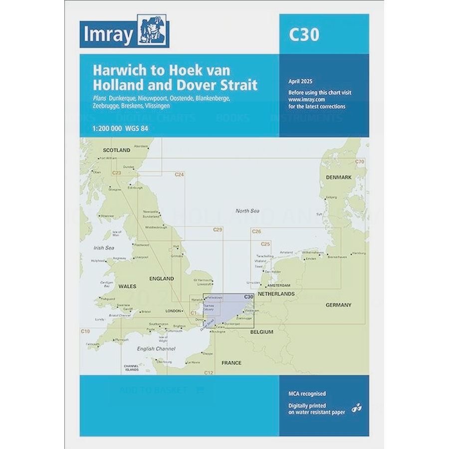 Imray C Chart - C30 Thames to Holland and Belgium