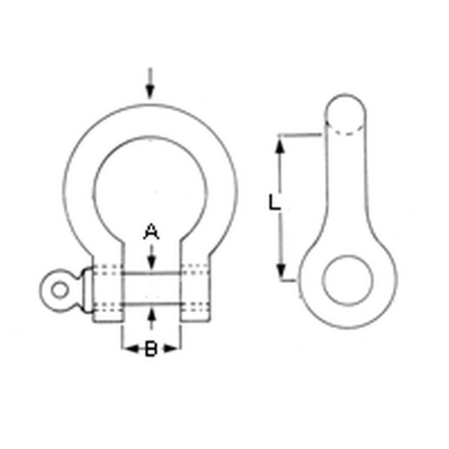 Proboat Galvanised Steel Bow Shackle 10mm - Pack 2