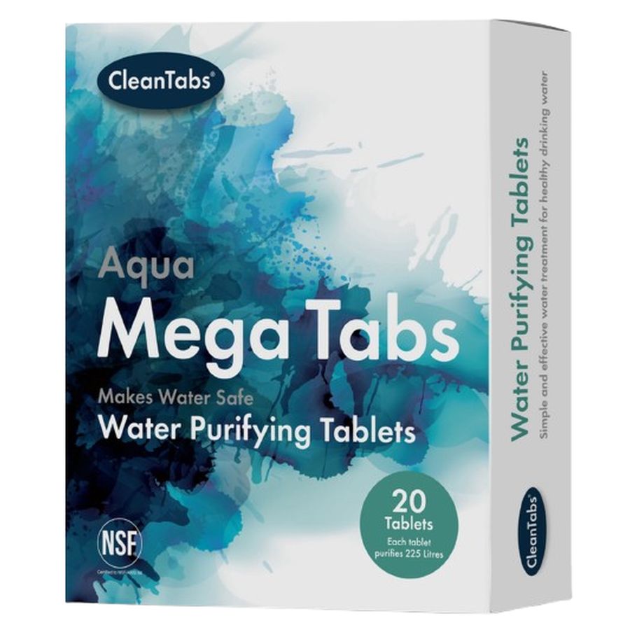 Clean Tabs Aqua Mega Tabs Water Purifying Tablets Pack of 20 225L