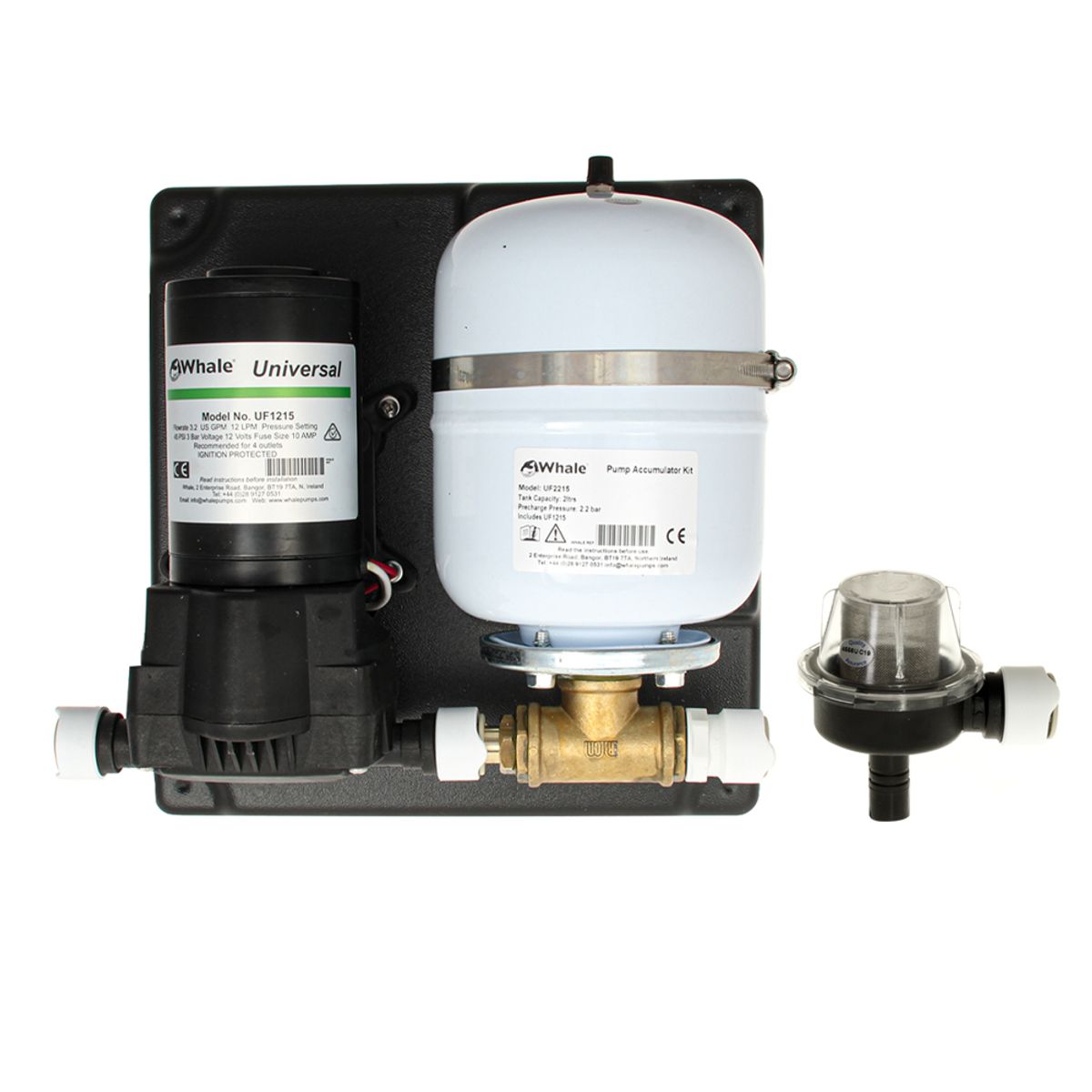 Whale Pump and Accumulator Kit 2 Litre 12 V D.C 3 bar - 45PSI UF2215