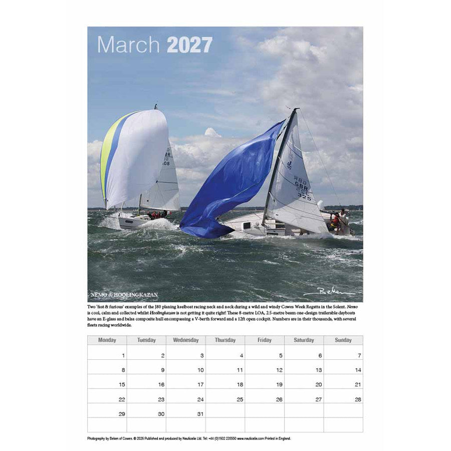 Beken of Cowes 2027 Compact Sailing Calendar 24x34cm