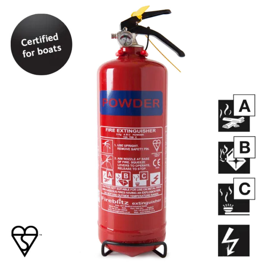 Fireblitz 2kg ABC Dry Powder Fire Extinguisher 5A 34B EN3