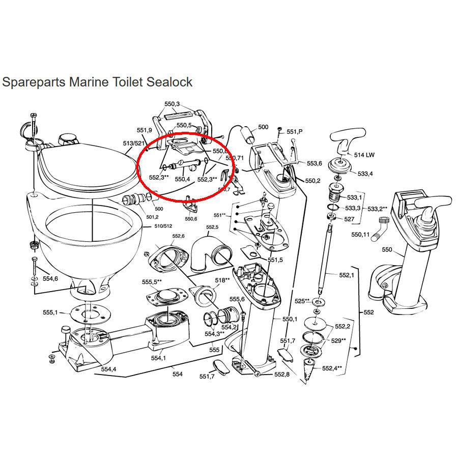 RM69 Sealock Toilet Pump Shaft for Lever 550.4