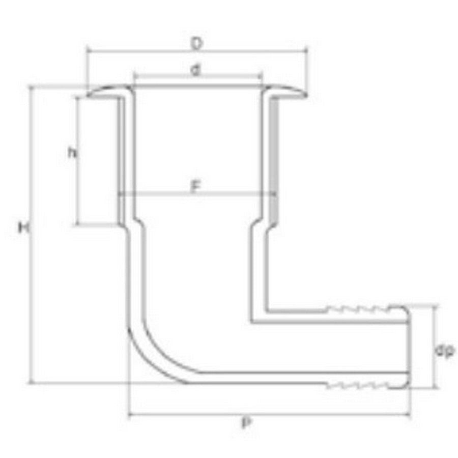 Aquafax Plastic Skin Fitting 90 Degree 19mm