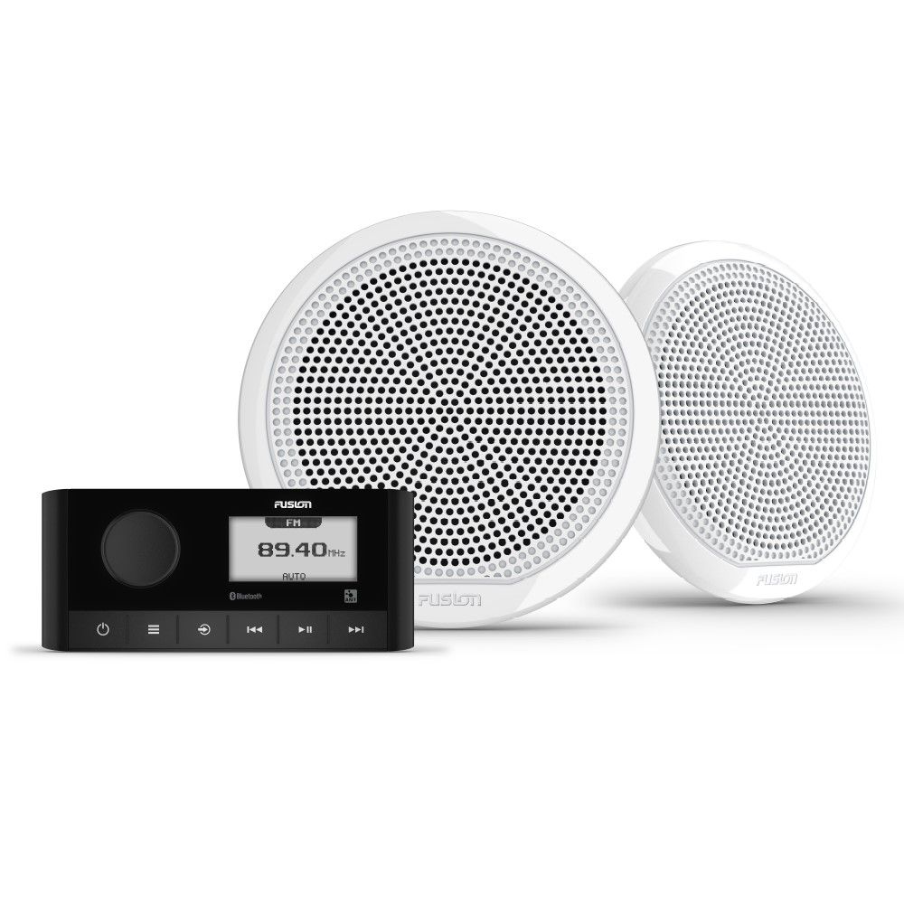 Fusion MS-RA60 Marine Stereo & EL 6.5 80W Classic White Speakers