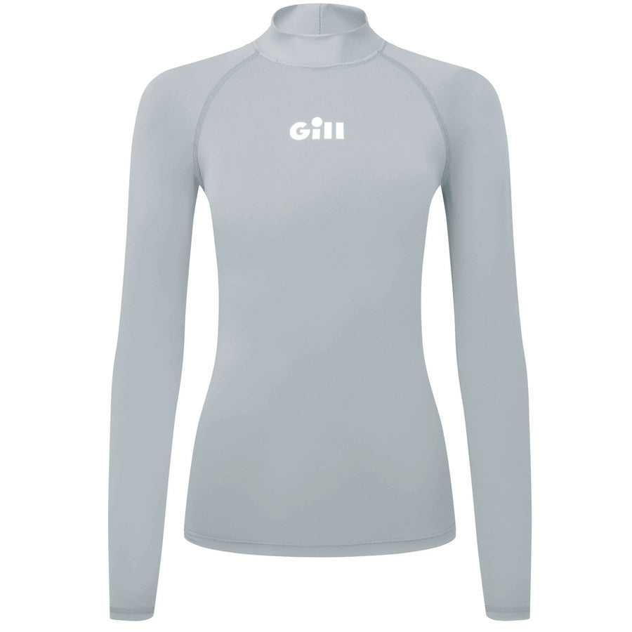 Gill Women's ZenZero Long Sleeve Rash Vest - Light Grey - Size 8