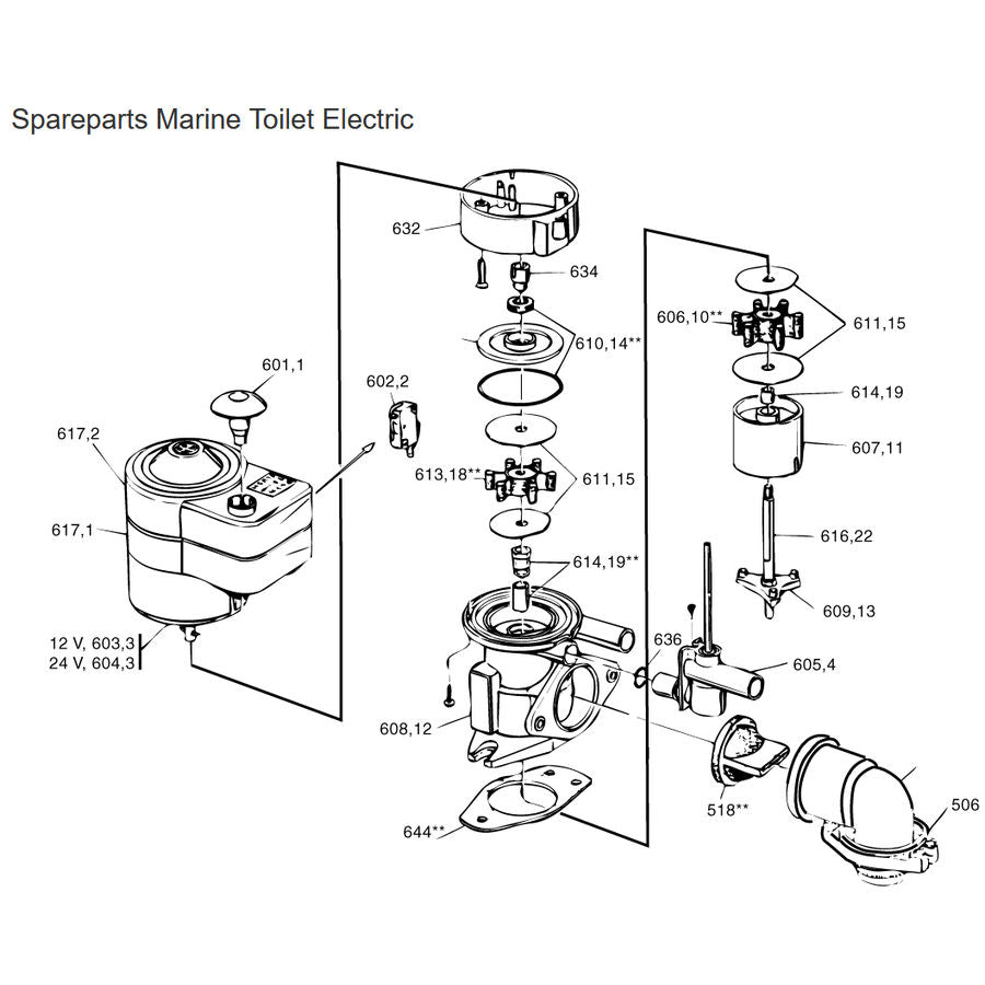 RM69 Repair Kit for Electric Toilet Pump 625