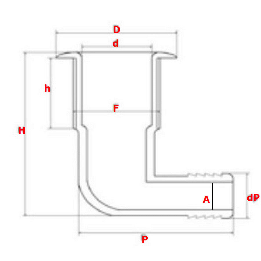 Aquafax Plastic Skin Fitting 90 Degree 19mm
