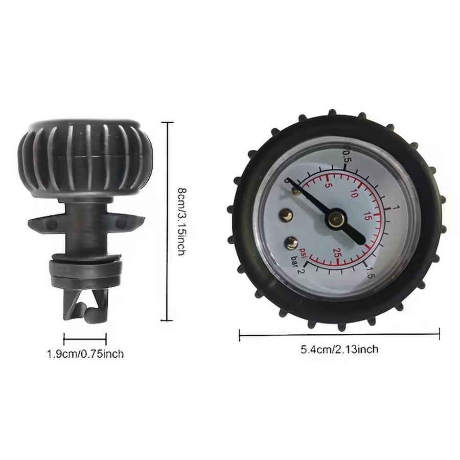 SeaMark Inflatable Boat Pressure Gauge with Adjustable Adaptor 30 psi
